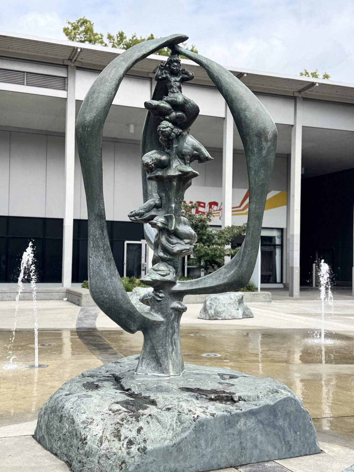 Evolution of Man, the central bronze sculpture
